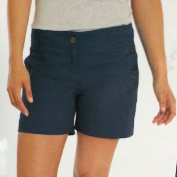 NWT Isaac Mizrahi NY Vintage Indigo Tailored Short - Picture 1 of 11